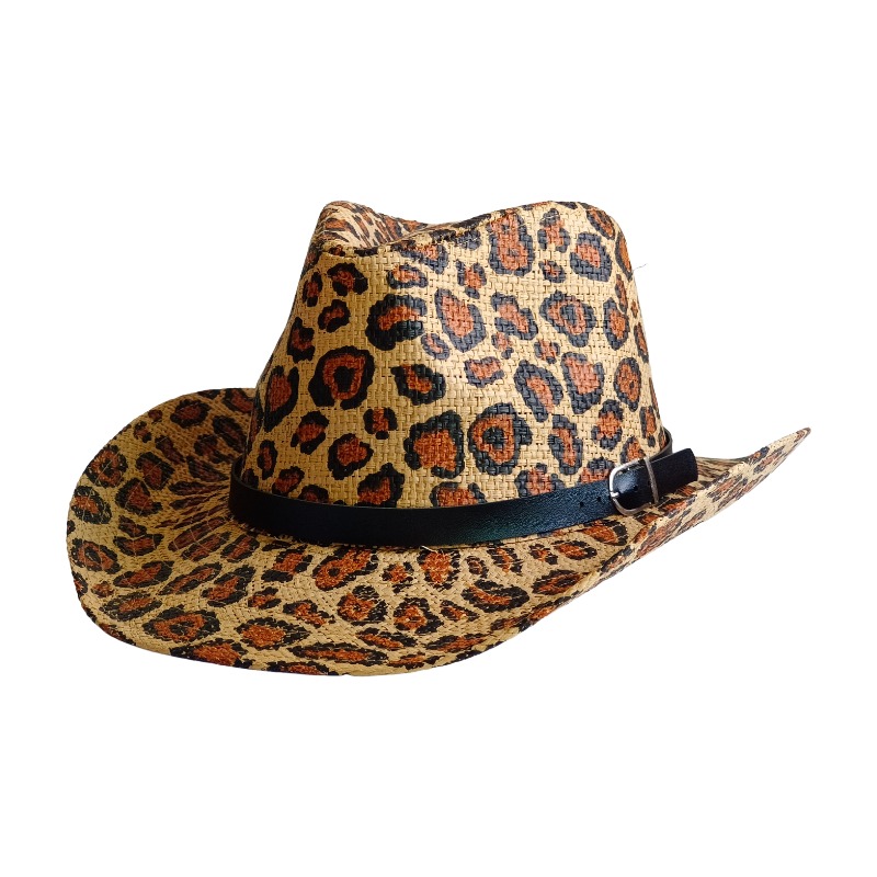 NEW Cowboy Hat Leopard print B - Cowboy Hat Straw ulasan dan harga