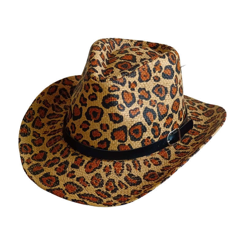 NEW Cowboy Hat Leopard print B - Cowboy Hat Straw ulasan dan harga