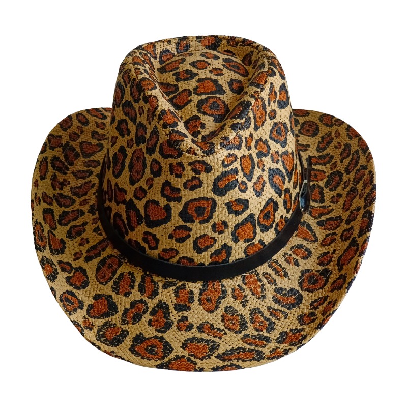 NEW Cowboy Hat Leopard print B - Cowboy Hat Straw ulasan dan harga