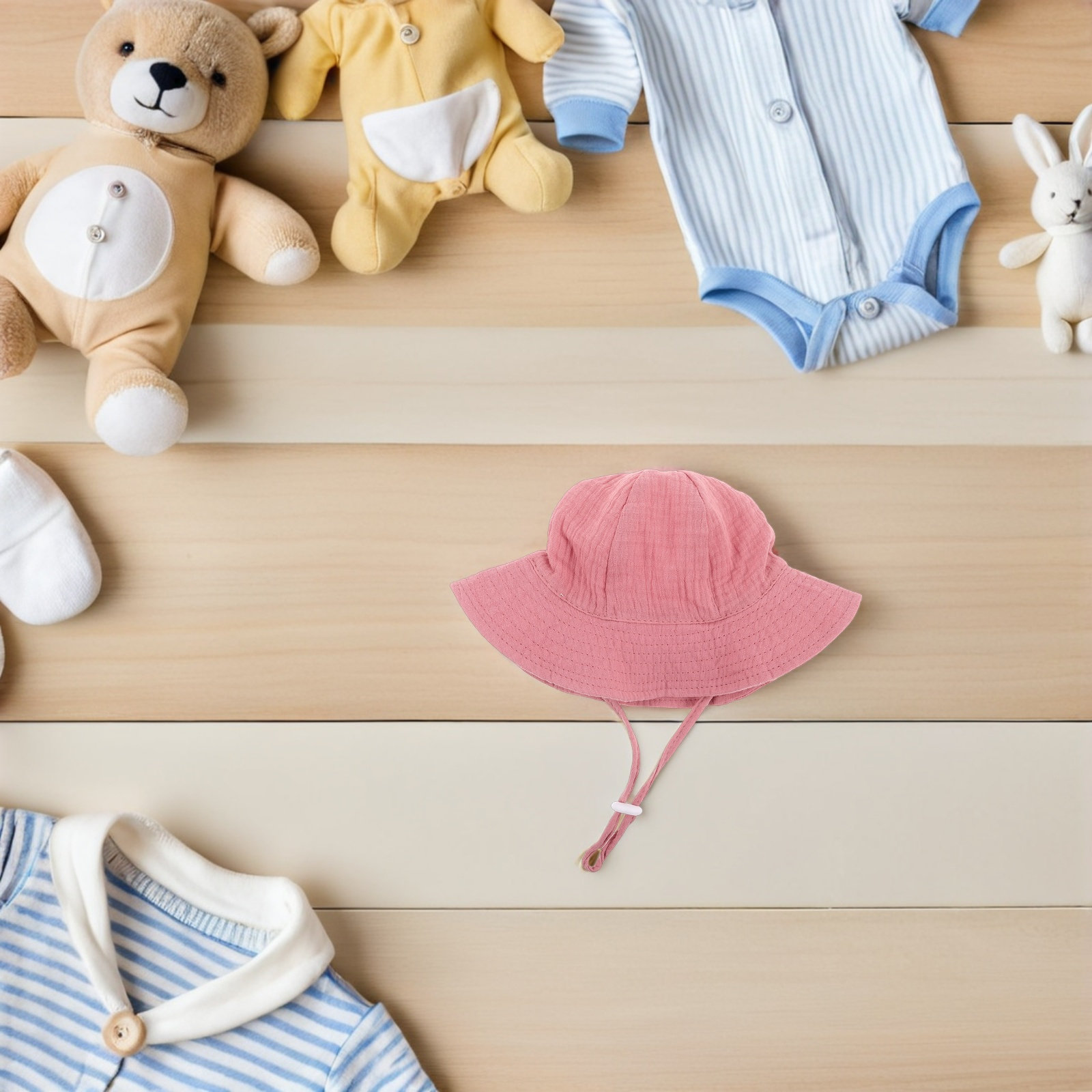 Baby Cotton Bucket Hat Soft Br - Bucket Hat Cotton ulasan dan harga
